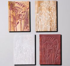 Natural Notebook Wall Plate Set of 4